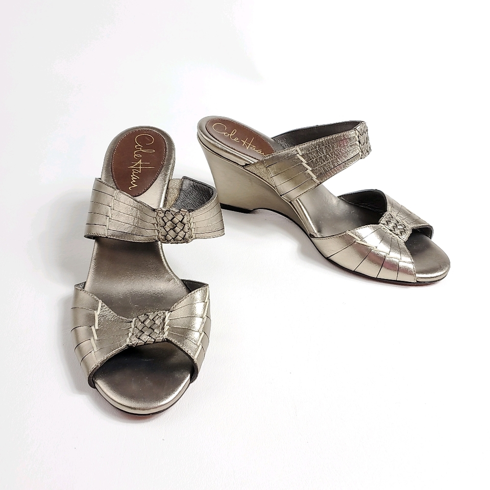 Cole Haan Nike Air Wedge Metallic Leather Sandal